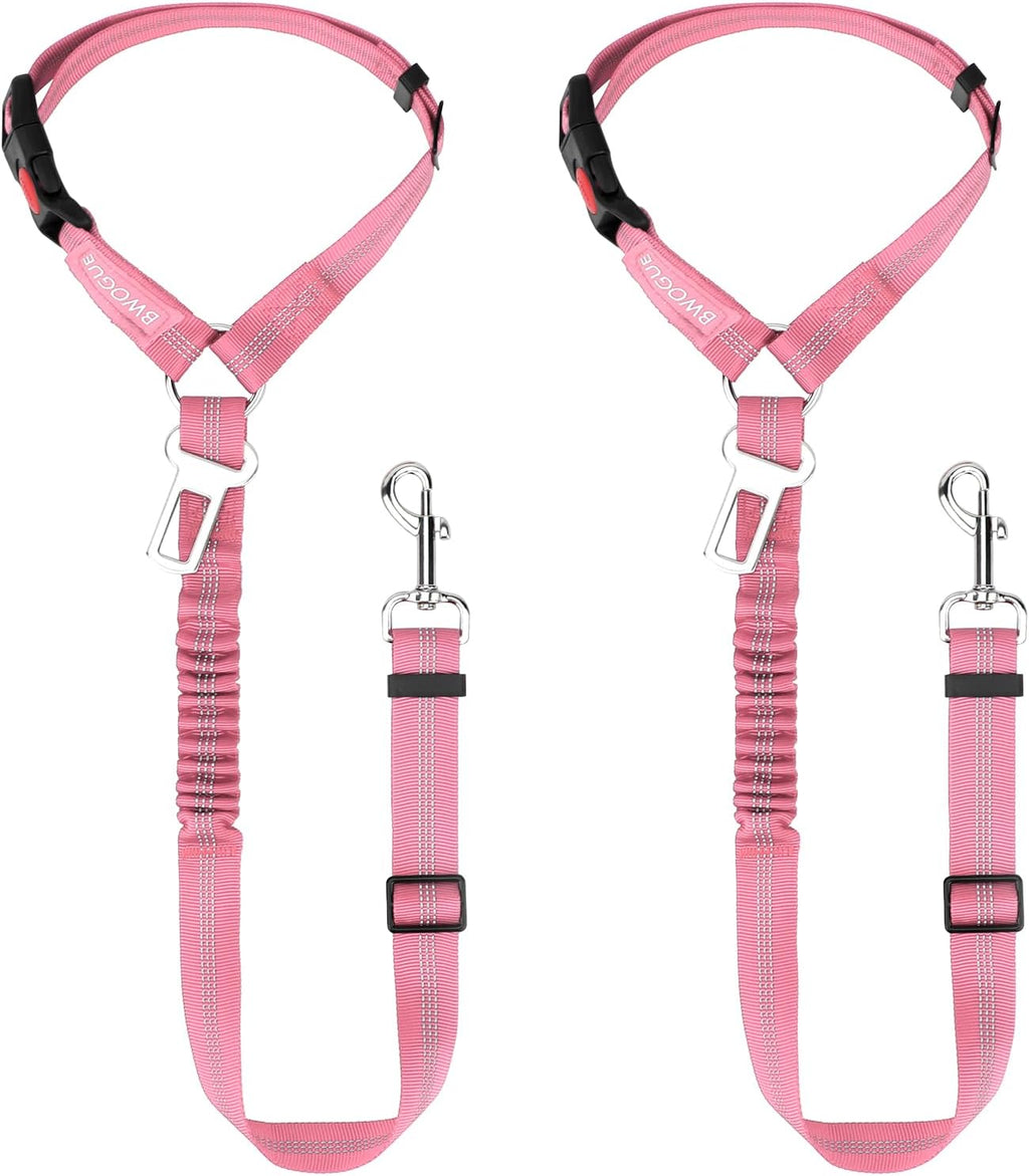 2 Pack Dog Seat Belt for Car, Elastic Bungee Buffer Safety Seat Belt