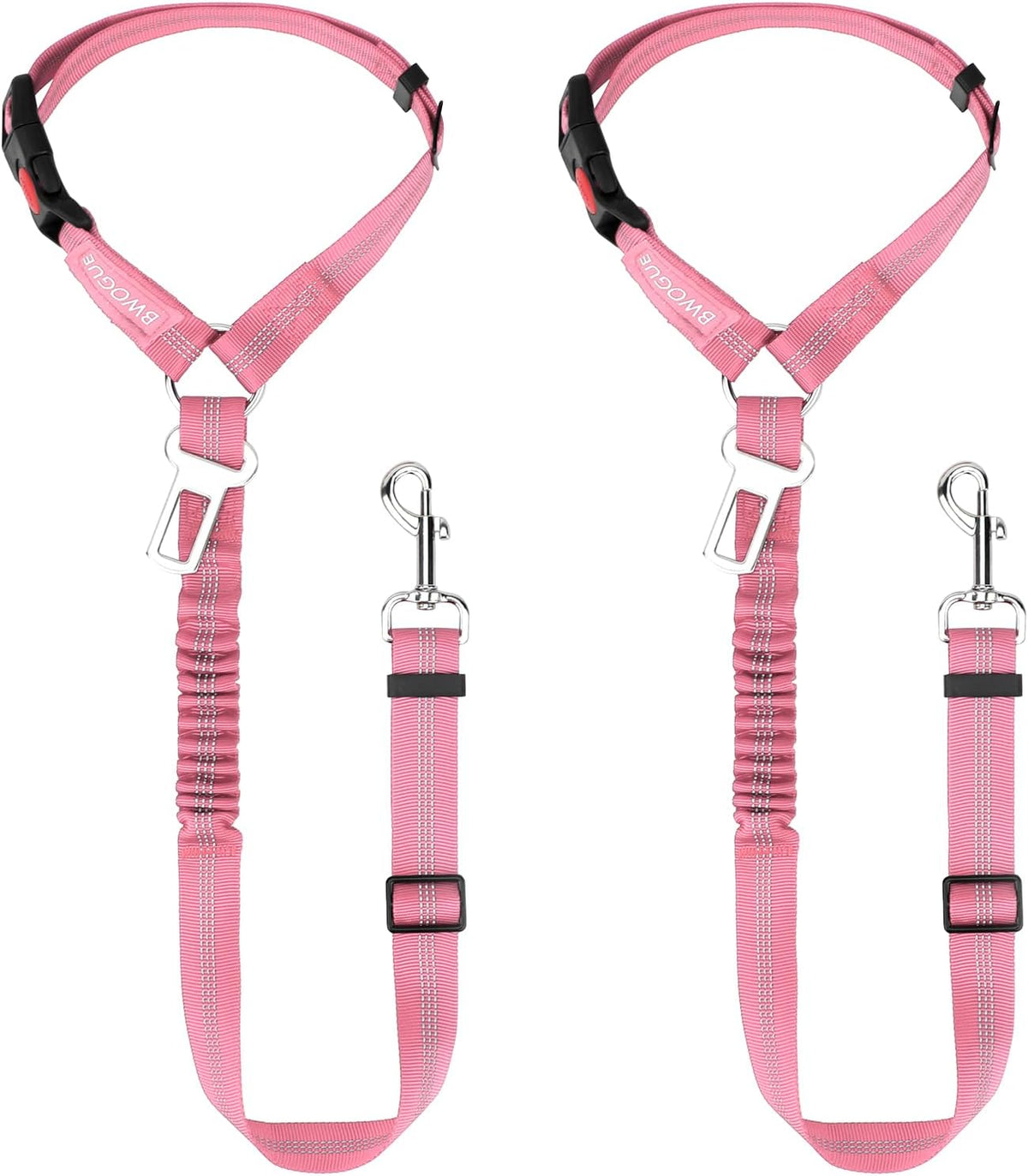 2 Pack Dog Seat Belt for Car, Elastic Bungee Buffer Safety Seat Belt