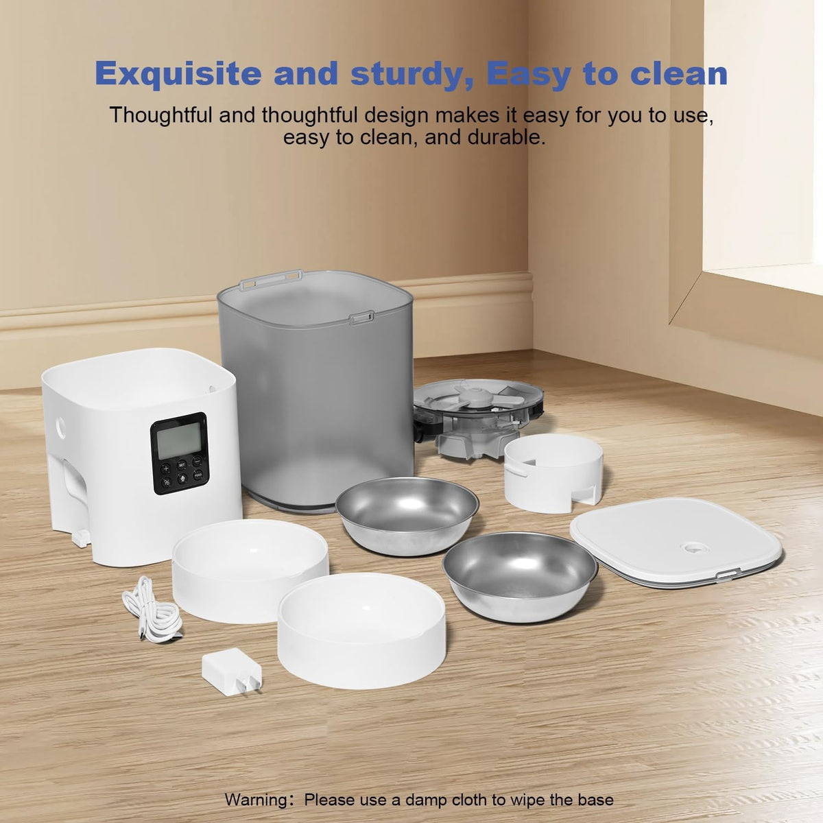 ANDOLL HOME 6L Automatic Cat Feeder, 2 Pets Timed Cat Dry Food Dispenser