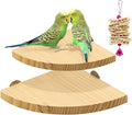 2 Pack Bird Perch Platform, Parrot Stand Sector Playground Wood Perch Stand Toy by suruikei