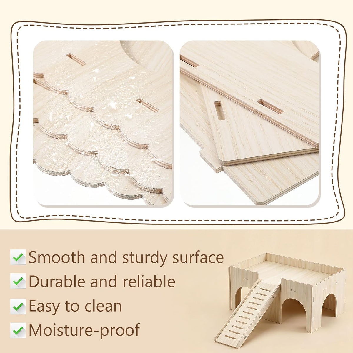 1 Set Large Guinea Pig Hideout with Stairs