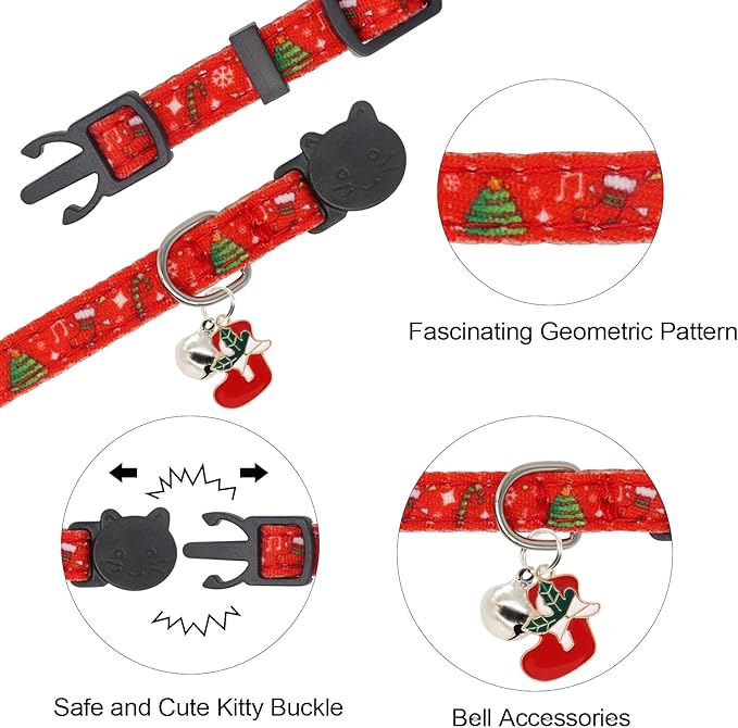Christmas Cat Collar, Cotton 2 Pack Cat Collar - Image 4