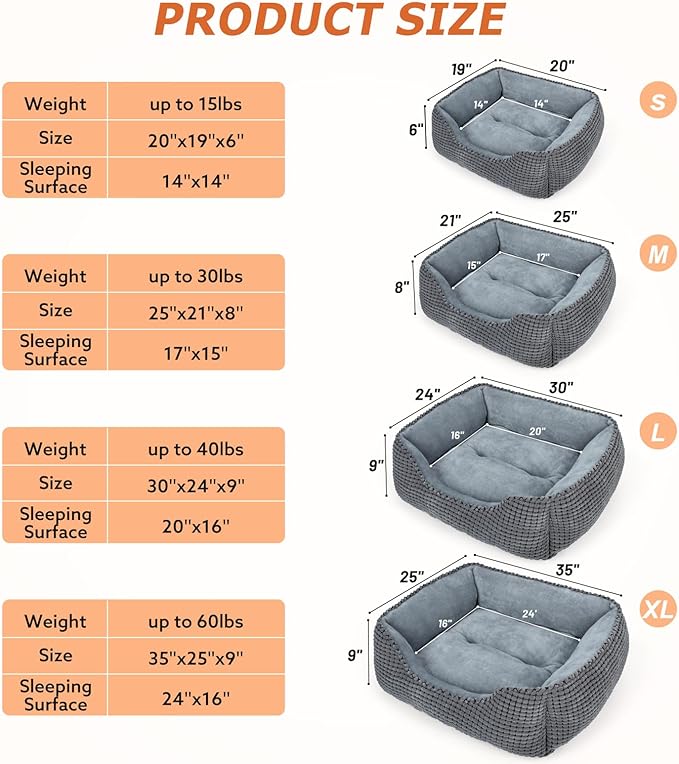 MIXJOY Dog Beds for Medium Dogs Washable, Rectangle Pet Bed Medium Size Dog - Image 6