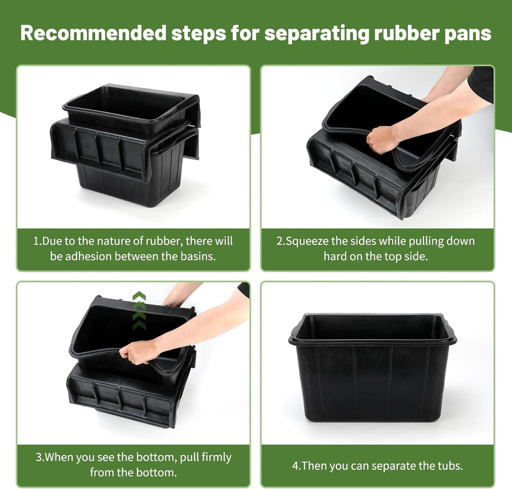3 Pack 17 Quart Rubber Feed Pan, Horse Feed Pan with Stall Hook