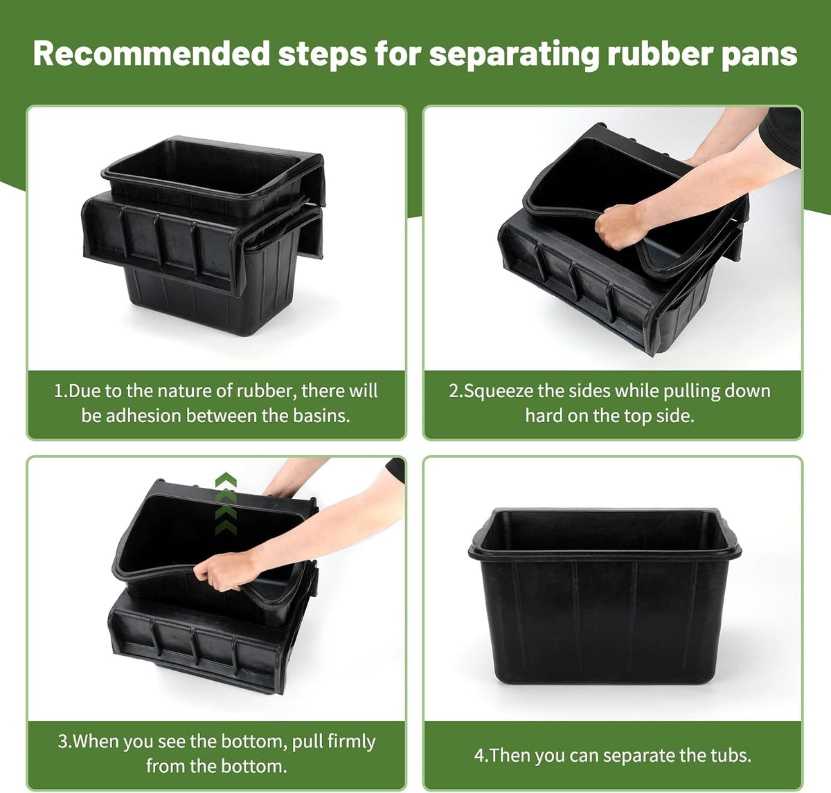 3 Pack 17 Quart Rubber Feed Pan, Horse Feed Pan with Stall Hook