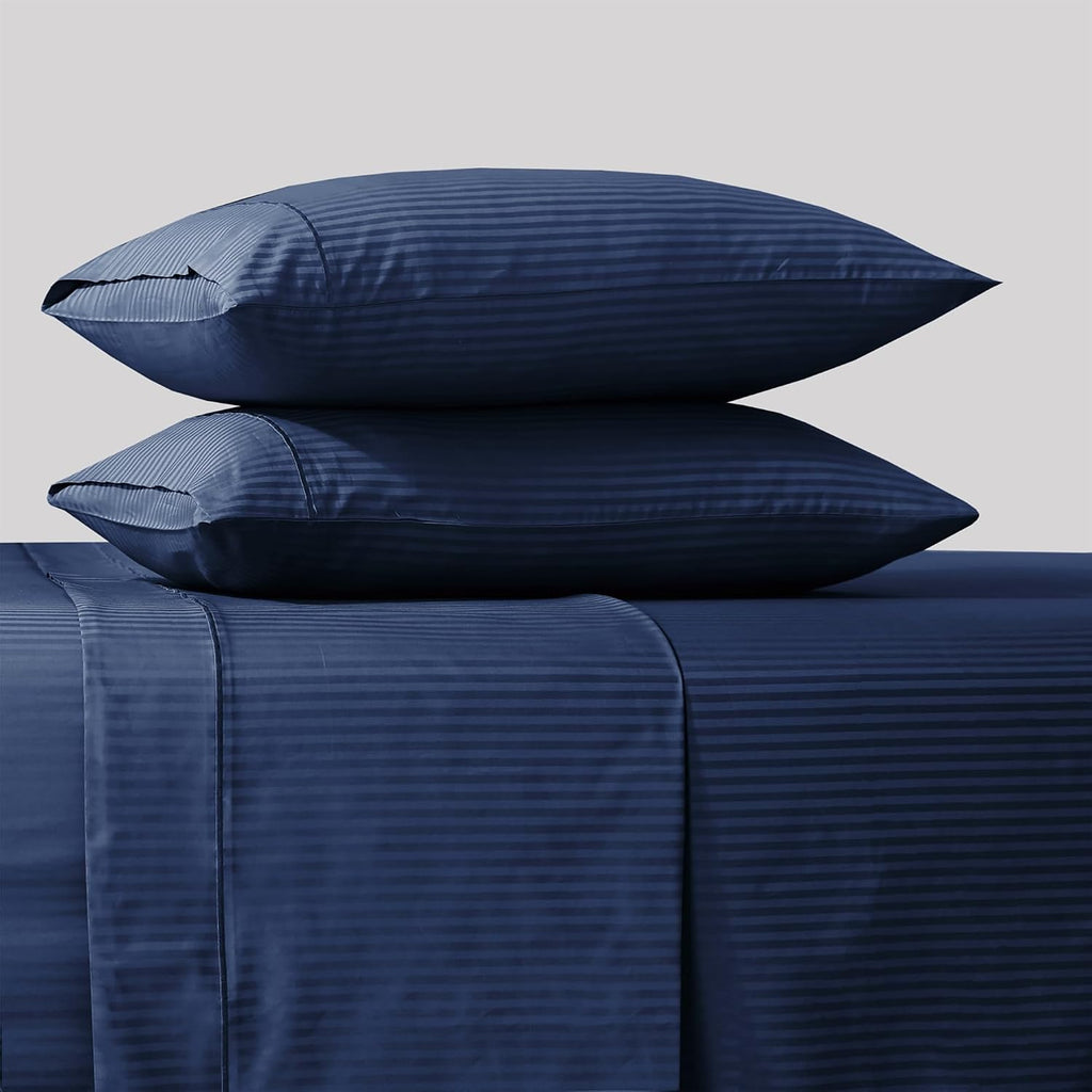 Feather & Stitch 100% Cotton Sateen 500 TC King Size Bed Sheet Set