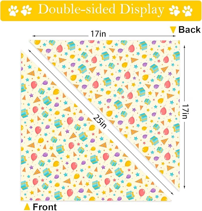 Birthday Dog Bandanas, Double Side Reversible Large Pet Bandanas, Celebration - Image 5