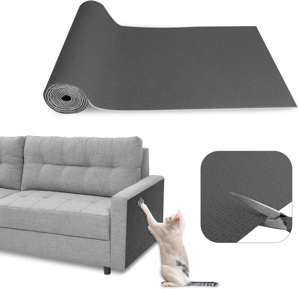 Eunice Cat Scratching Mat, Self-Adhesive Cat Scratch Carpet, Trimmable Replacement Carpet Pad for Tree Wall Cat Scratching Post DIY Couch Protector (Dark Gray, 78.7"x15.8")