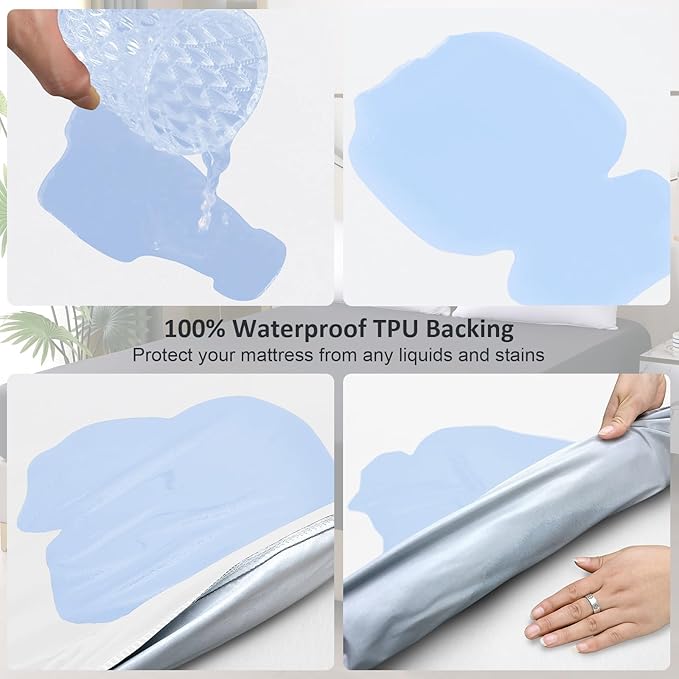 Twin Mattress Protector Waterproof, Fitted Sheet Style Breathable Mattress Cover - Image 4