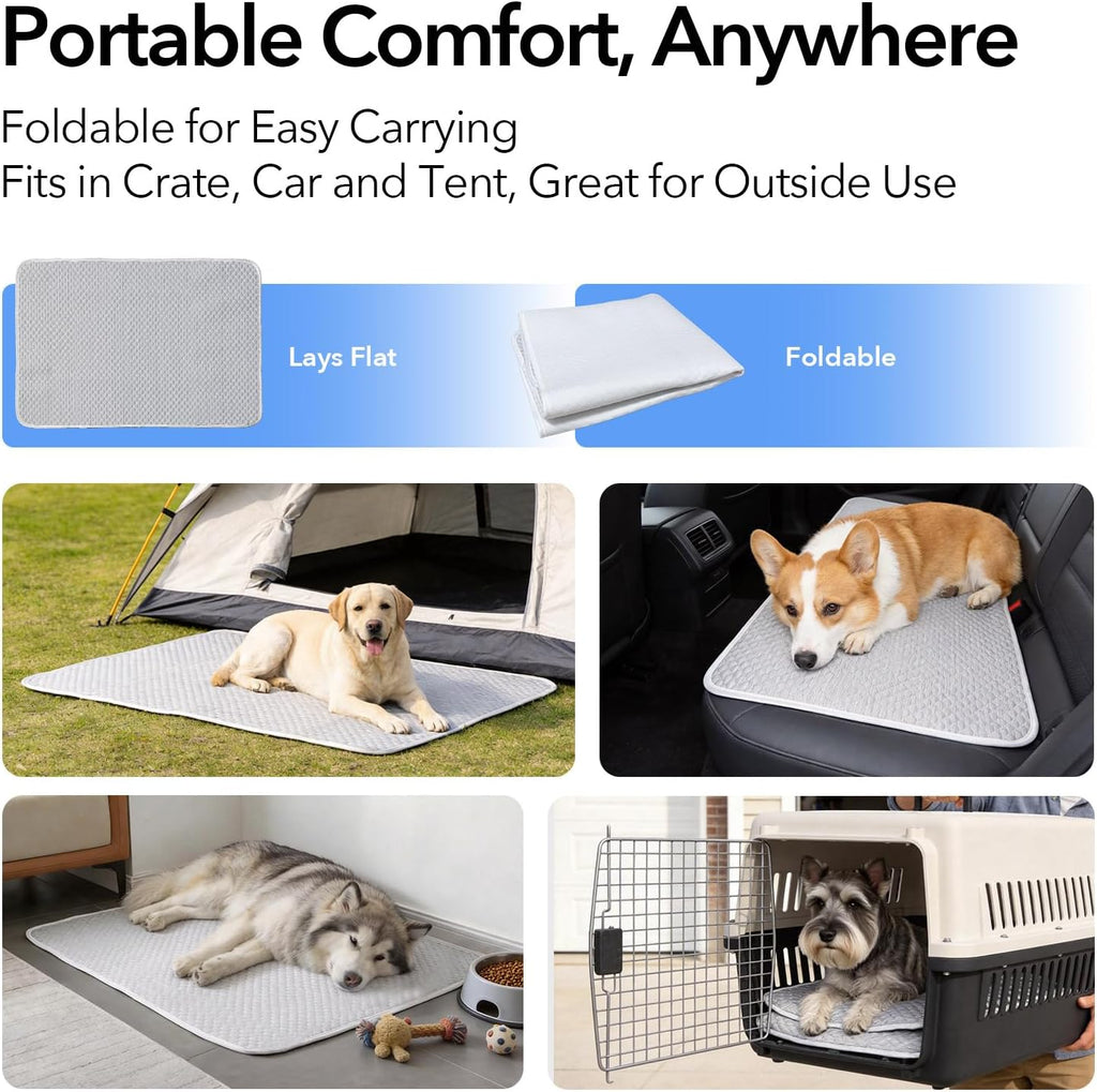 Cooling Mat 38"x26" for Medium Dogs, Waterproof Thin Pad, M
