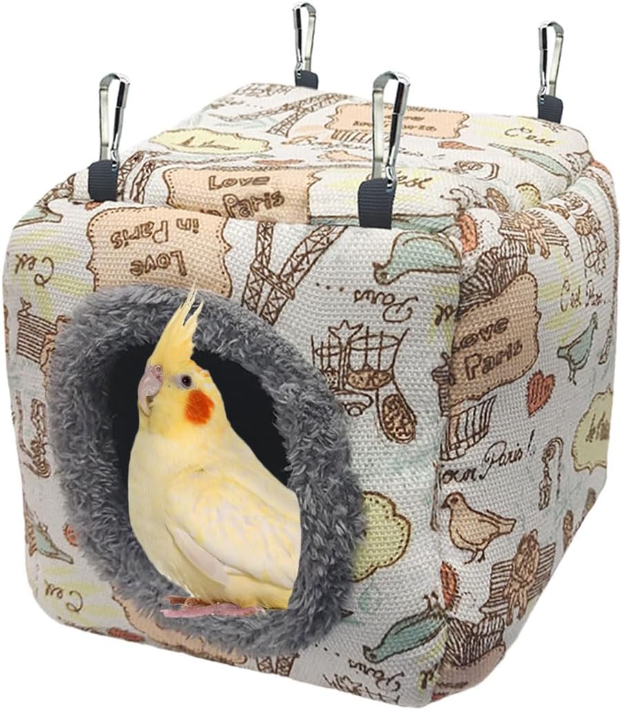 Bird Hammock Bed - Plush Nest for Parakeet Cockatiel Conure Lovebird etc