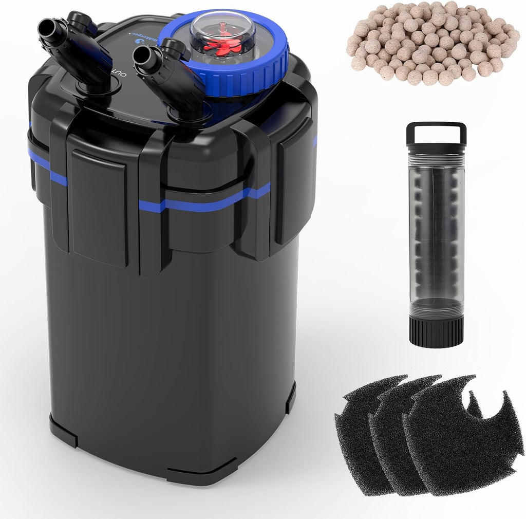 fishkeeper Canister Filter, 264GPH/1000 LPH with Prefilter Up to 35 Gallon
