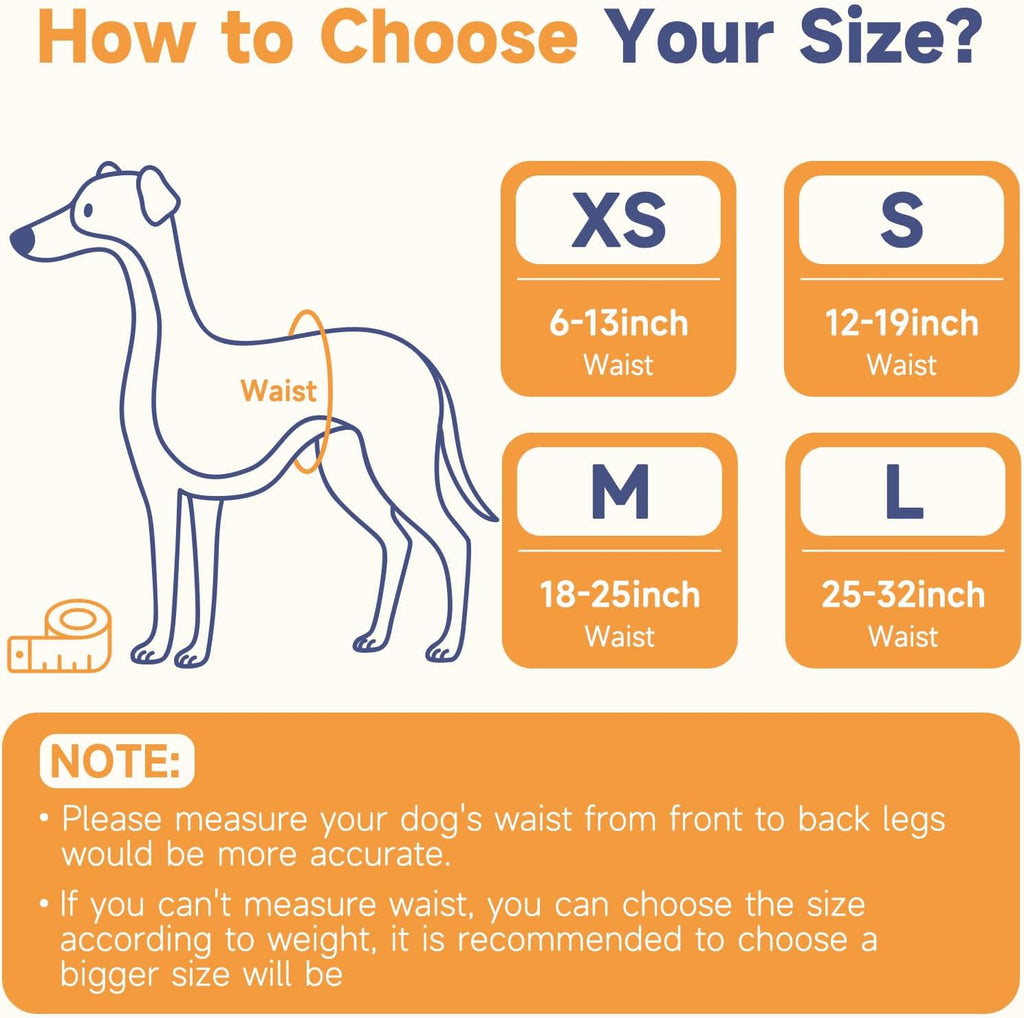 Dono Widened Dog Diapers, Disposable Male Dog Wraps, Medium 24ct