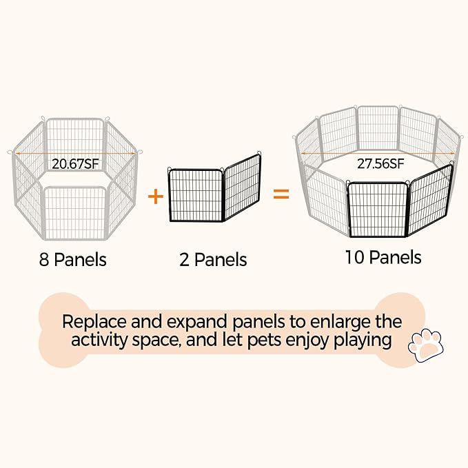 Yaheetech Dog Playpen Outdoor, 32 inch 2 Panels Dog Pen Indoor Heavy Duty Puppy - Image 7