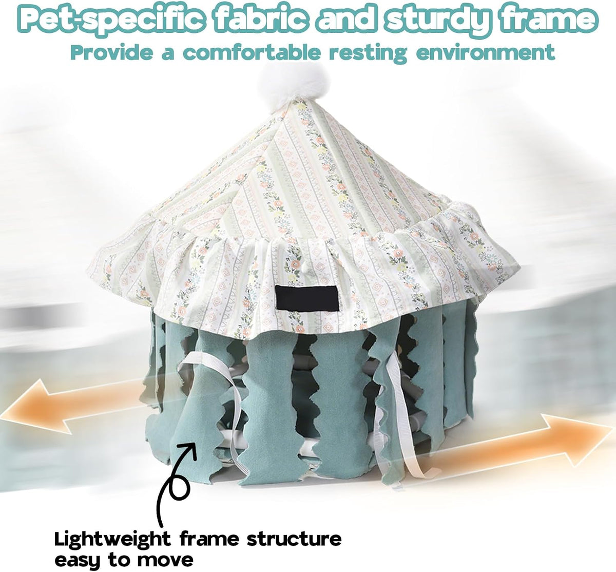 Hamster Hideout Tent with Curtain,Bunny Hideout, Machine Washable Guinea Pig Hide Tent Houses & Habitats, Triangular Hideout Shelter Small Animal Bed,Ferret, Rat, Chinchilla, Squirrel（Round）