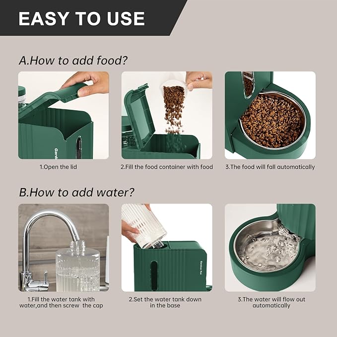 Gardner Pet Automatic Gravity Cat Food Feeder and Water Dispenser Stainless - Image 6