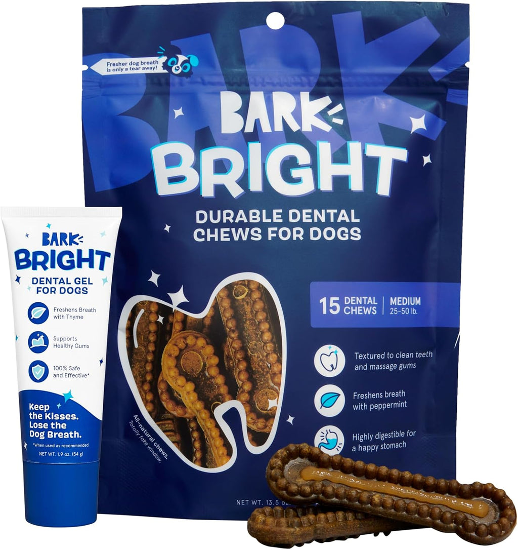 BarkBox Bright Durable Dental Care Kit - for Medium Breeds (25-50 lbs)