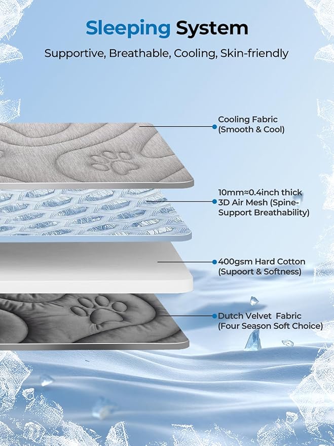 Dog Cooling Mat, Reversible Cool & Warm Pet Orthopedic Pad, Thick Mat - Image 4