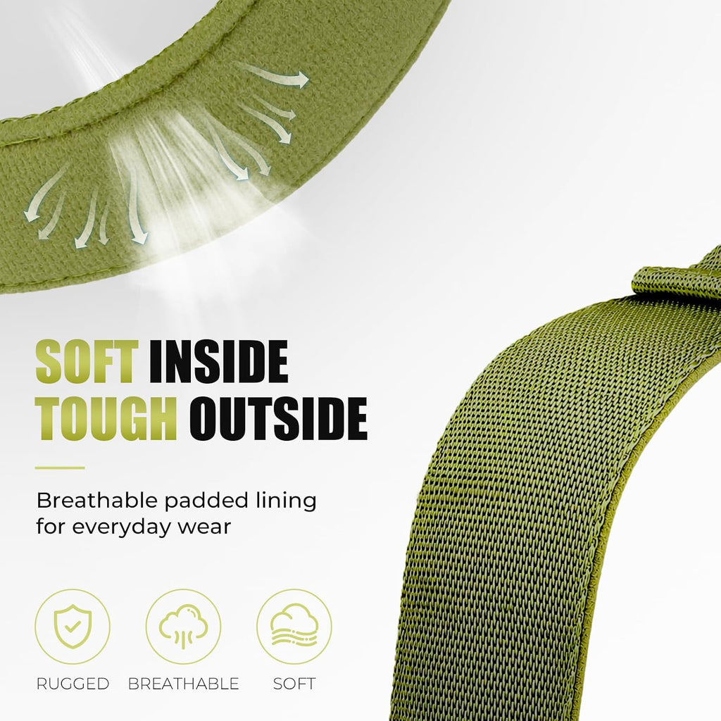 Tactical AirTag Dog Collar with Holder for Medium Large Dogs, Green, L