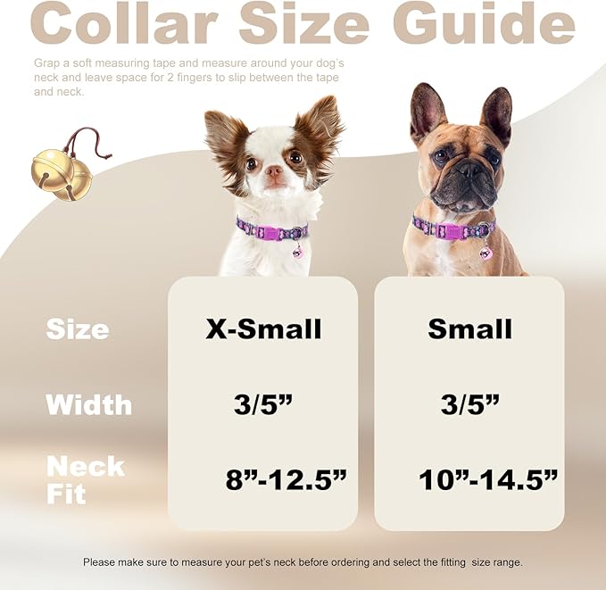 Floral Puppy Collar with Bell - Image 4