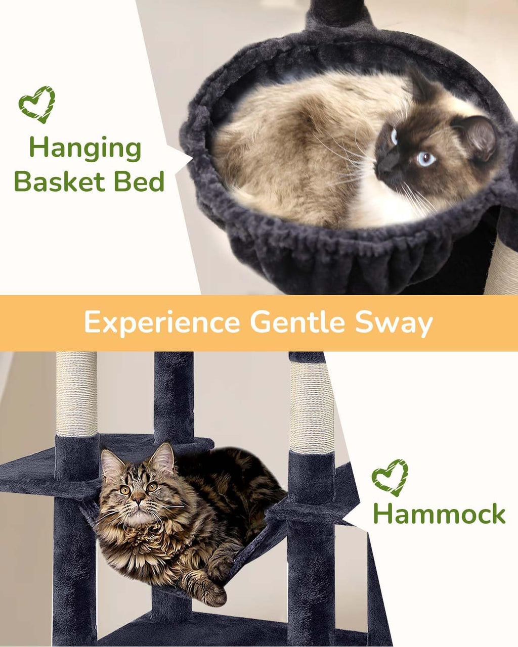 Globlazer 80in Cat Tree Tower for Indoor Cats Large Adult, S80B, Dark Grey