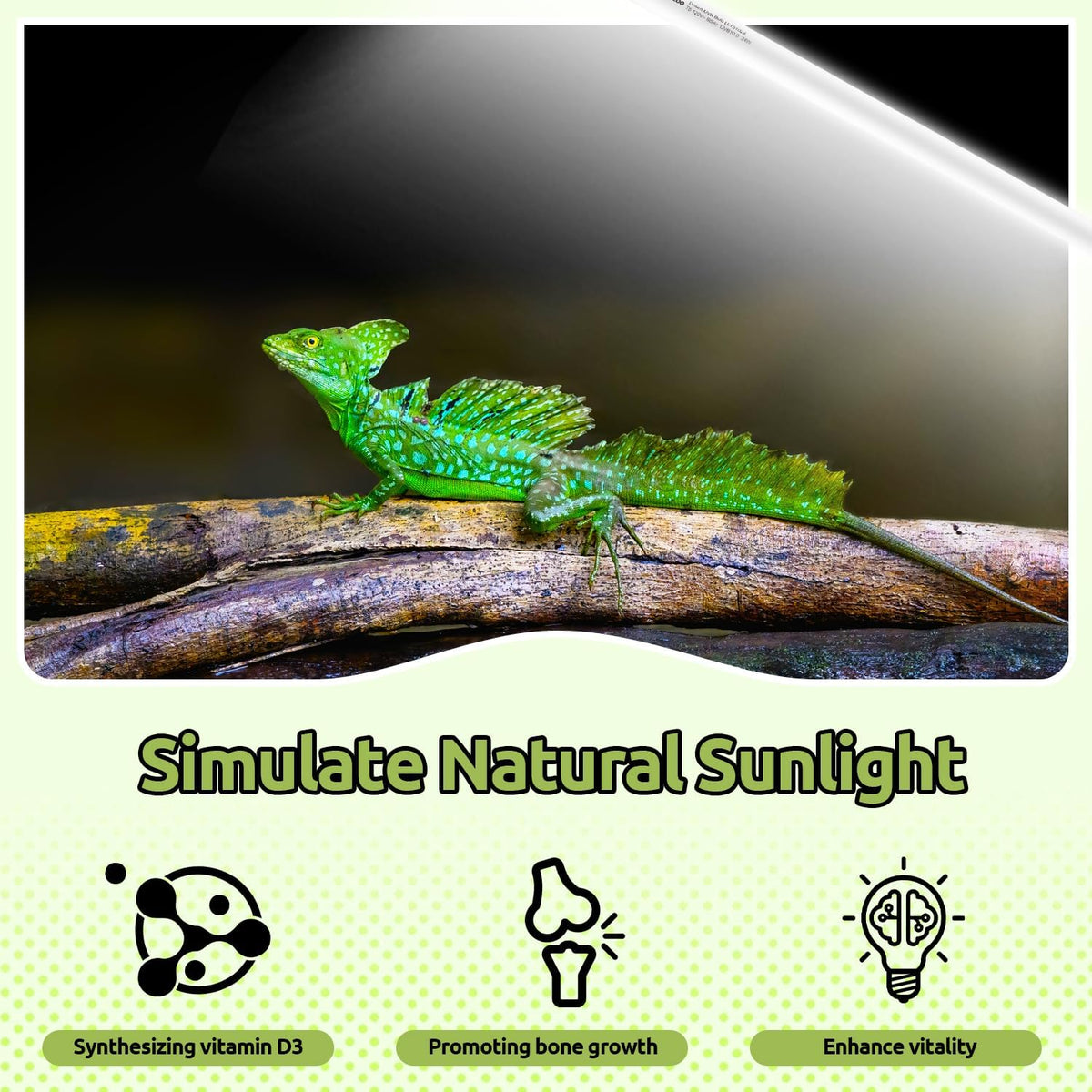 REPTI ZOO 2 Pack 34" T5 5.0 UVB Reptile Light Bulb 39W, UVA UVB Fluorescent Lamp Tube for Turtles, Chameleon, Tortoises, Lizard