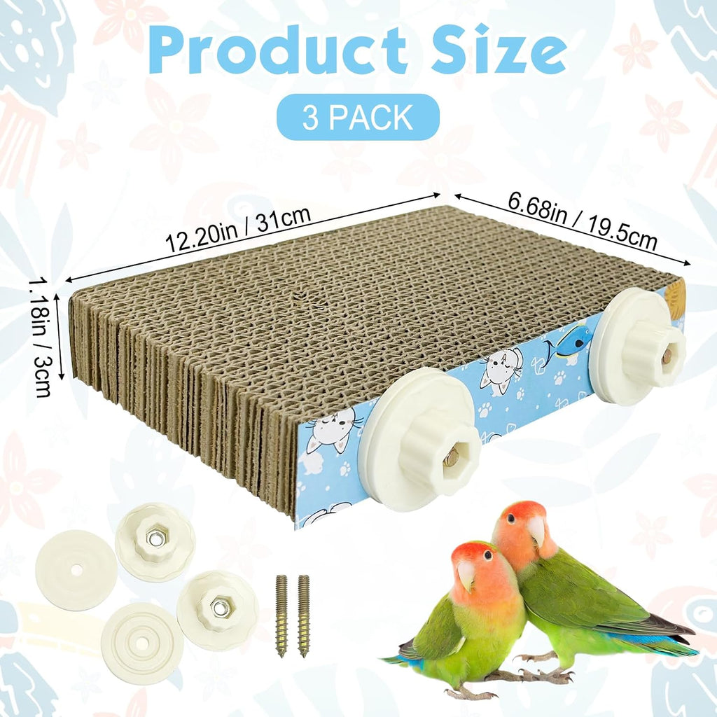 3 PCS Bird Cardboard Platform Hanging Parrot Cage Perch