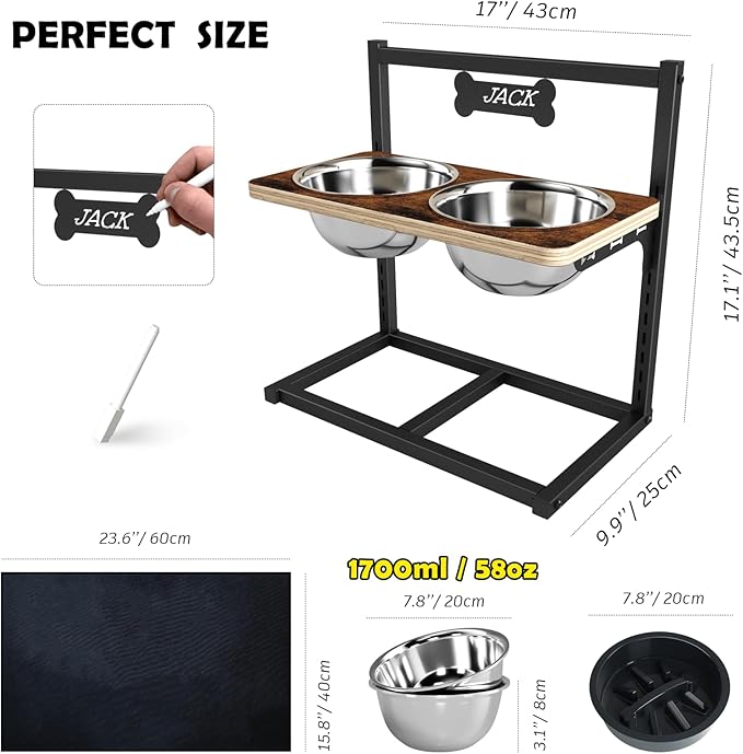 Elevated Dog Bowls with Slow Feeder - Image 3