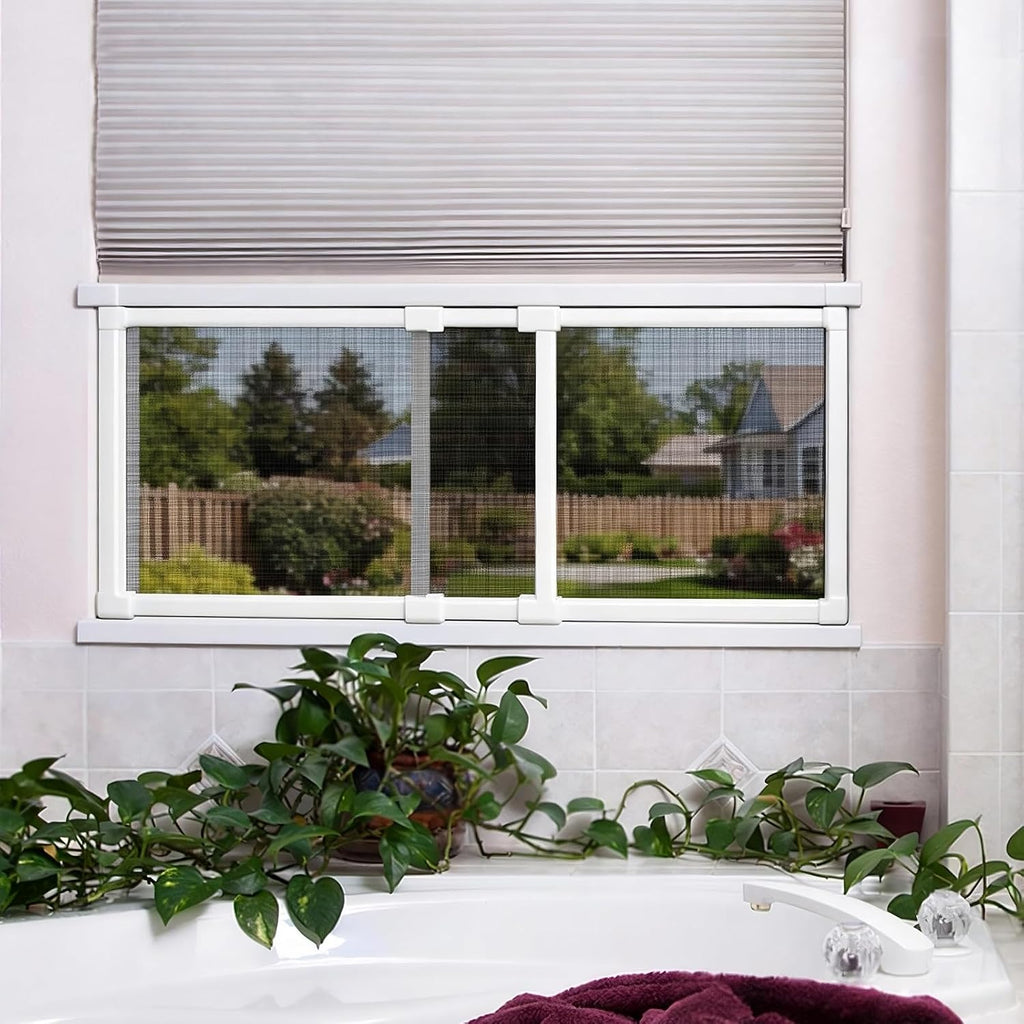 6 Pack Expandable Window Screen, 2 Way Sliding Adjustable Window Screen, Horizontal (10" H x 25" - 45" W), Horizontal and Vertical Adjustable, Durable Replacement Screen for Window, Window Screen Mesh