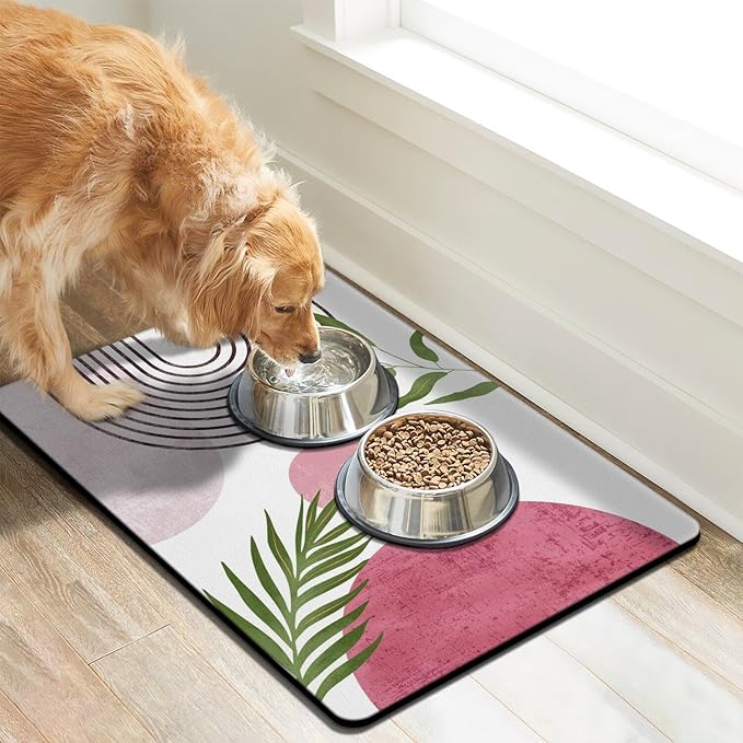 Dog Food Mats for Floors, Absorbent Dog Bowl Mat for Food and Water Dispenser - Image 2