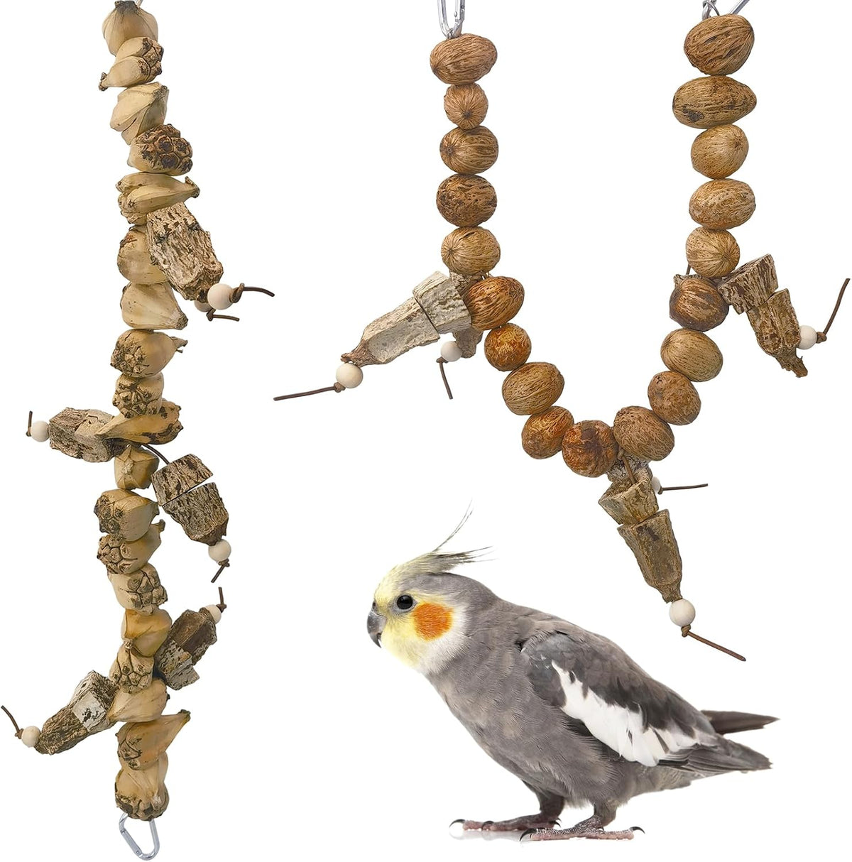 2 Pcs Bird Chew Toys Natural Parrot Chewing Toy