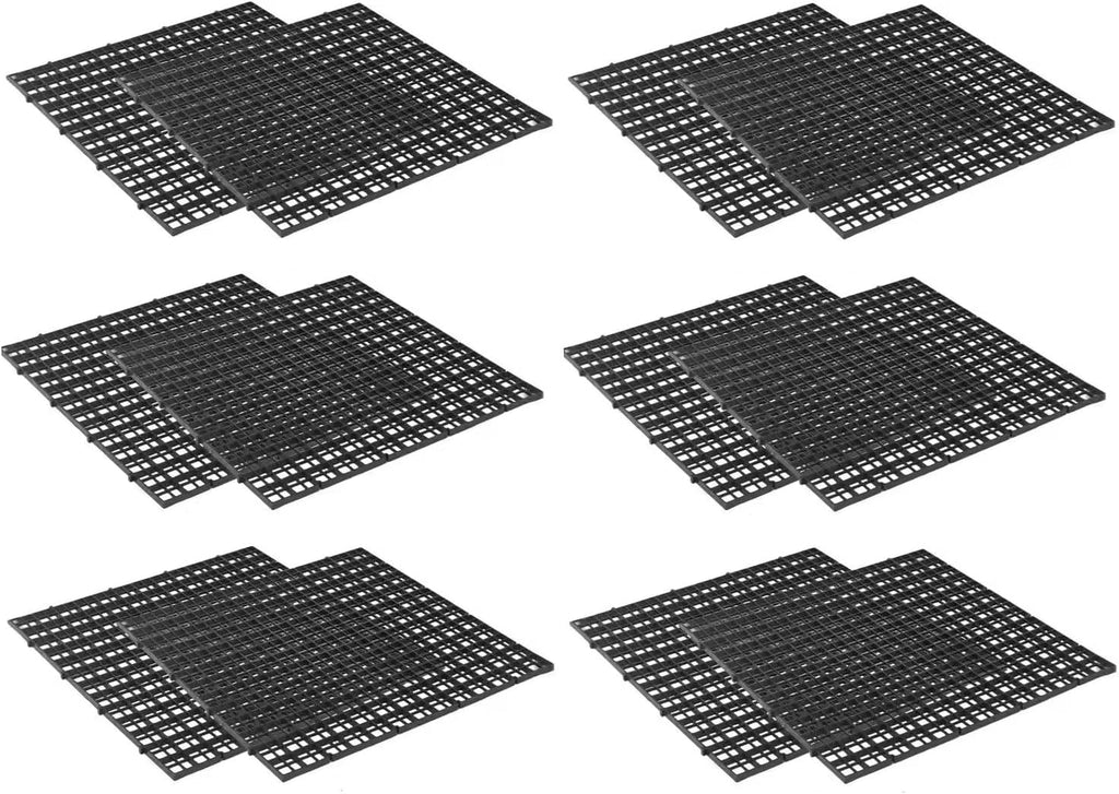 12 Pack 12inch（30cm） Square Aquarium Bottom Filter Mesh Partition Dividers Grid Plate Fish Tank Divider Plastic Egg Crate, Aquarium Filter Bottom Tray, Grid Isolation Board Partition