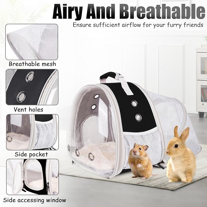Back Expandable Backpack for Small Animals, Portable Travel Bag Breathable Pet - Image 3