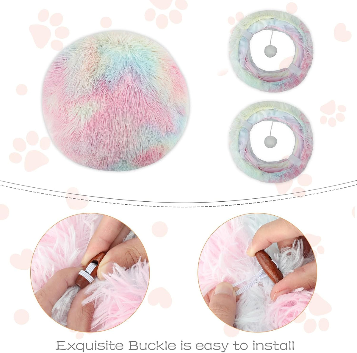 Christmas Tree Cat Tunnel Bed with Middle Mat, Cat Donut Tunnel