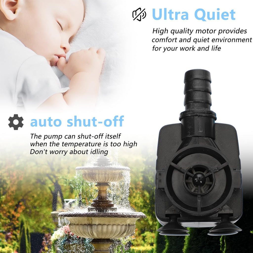 alizzy 400 GPH Fountain Pump, Durable Submersible Water Pump