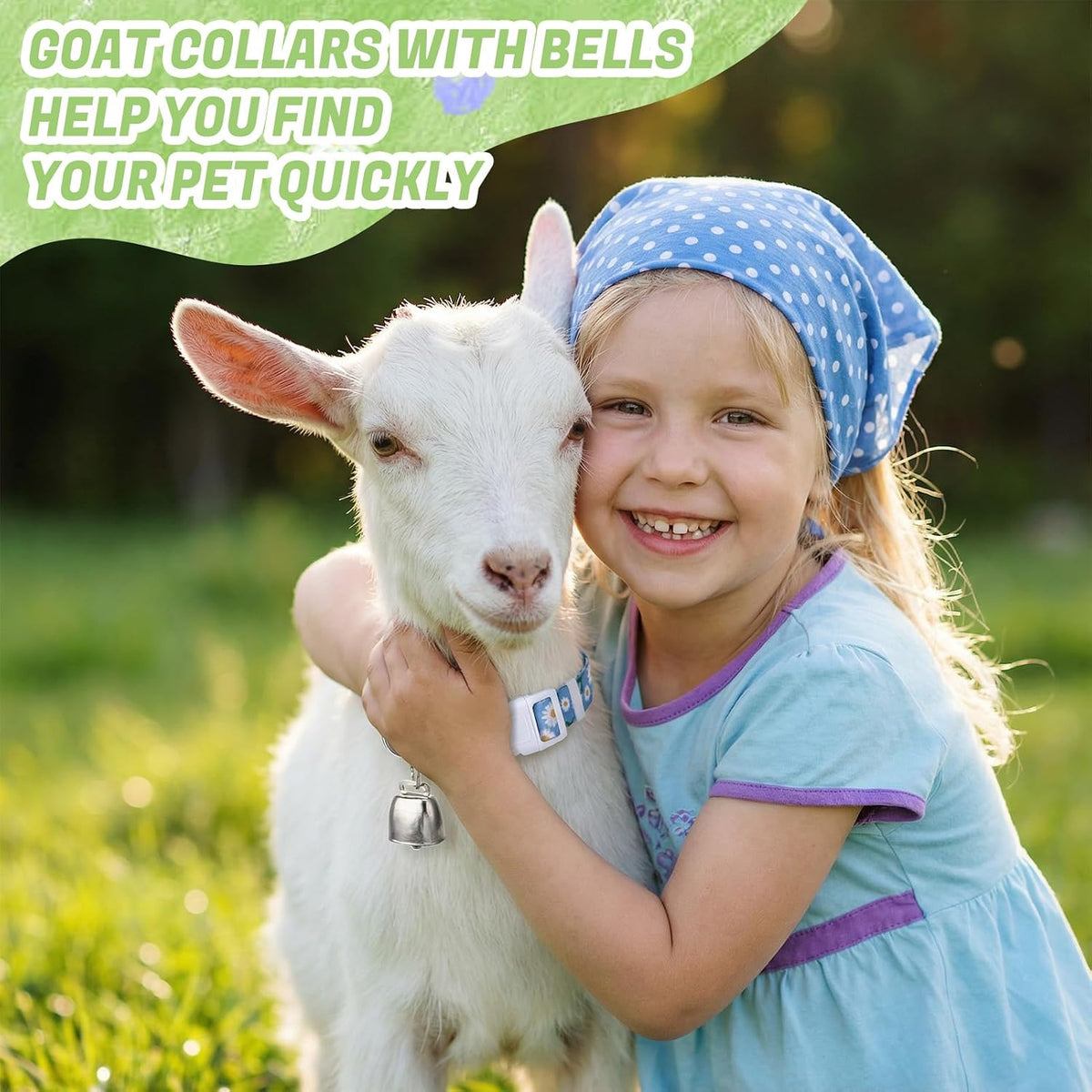 10 Pack Floral Goat Collars Adjustable Grazing Collar with Copper Bells