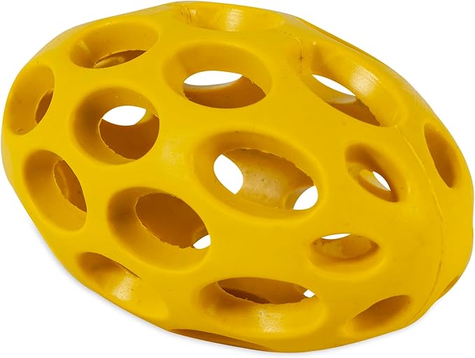 JW Pet Hol-ee Football Dog Toy Puzzle Ball, Natural Rubber, Colors May Vary - Image 4