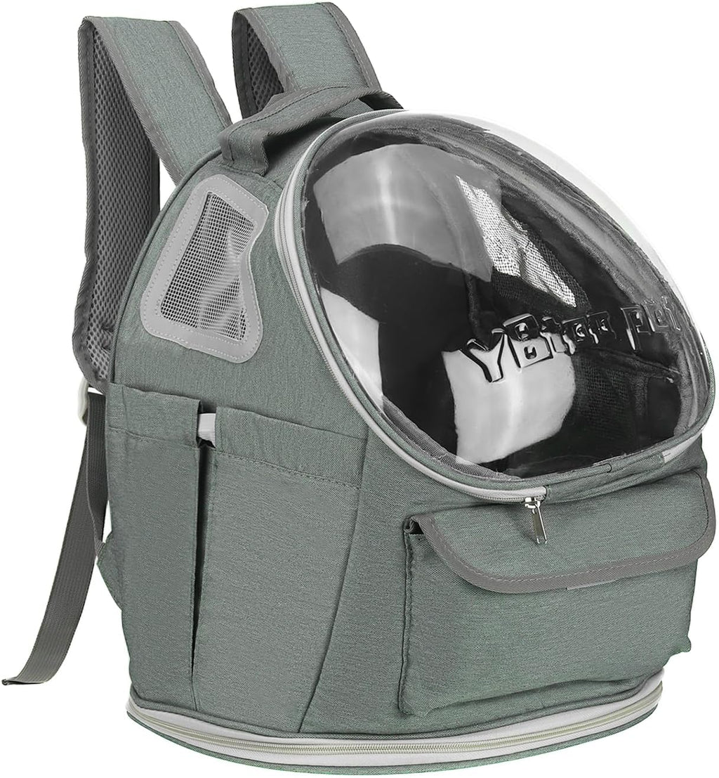 Pet Backpack Carrier Gray with Cover Dogs Cats Travel Bag 13.39"