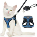 Cat Harness and Leash Set for Walking Escape Proof,Adjustable Soft Kittens Vest with Reflective Strip for Small Cats,Easy to Control