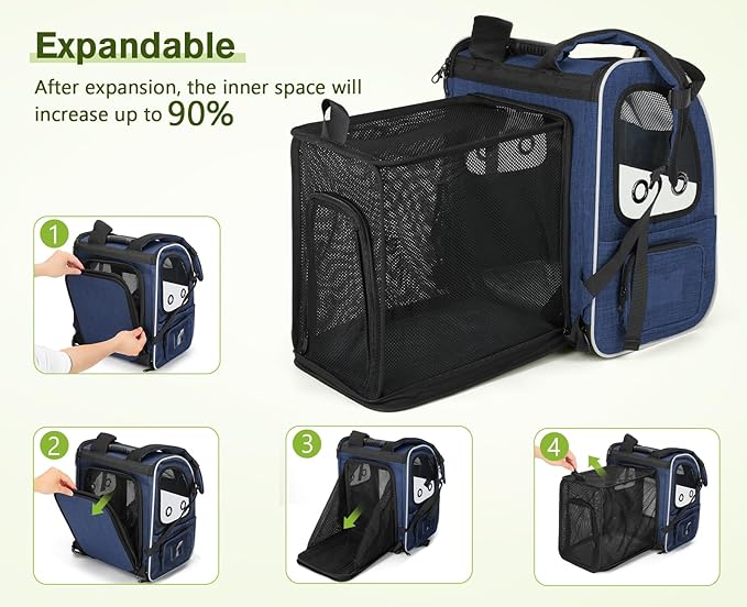 Pecute Pet Carrier Backpack, Cat Backpack Carrier, Expandable - Image 10