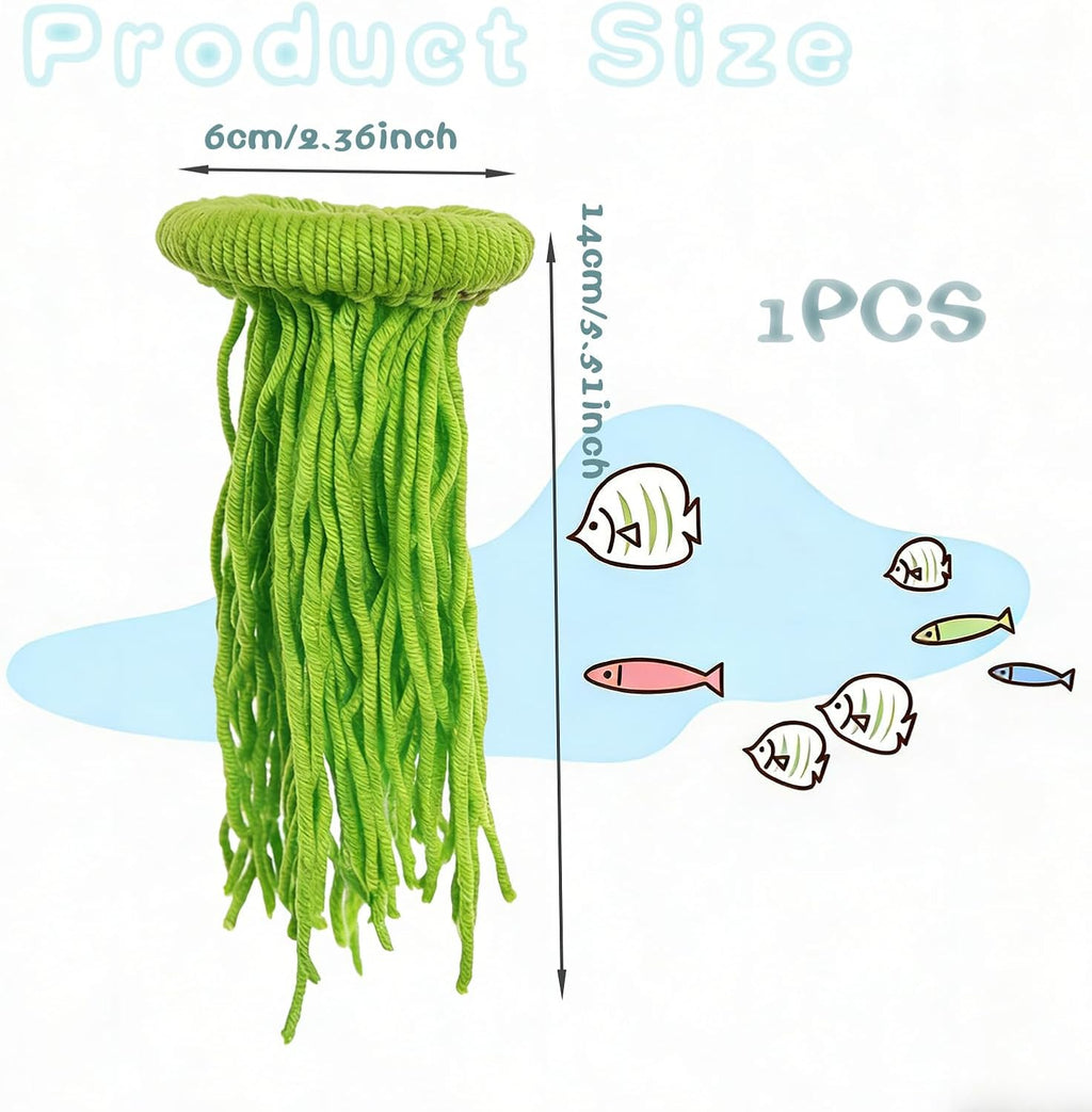 1 PCS Fish Spawning Mops, Fish Breeding Grass Mops, Floating Fish Spawn Breeding Mop for Fish Tank (Green)