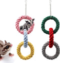 Dnoifne 2 Pack Sugar Glider Hanging Three-Ring Climbing Toys, Colorful Sugar Glider Swing Toys, Pet Activity Structure For Parrot Hamster Chinchilla Squirrel Ferret Rat