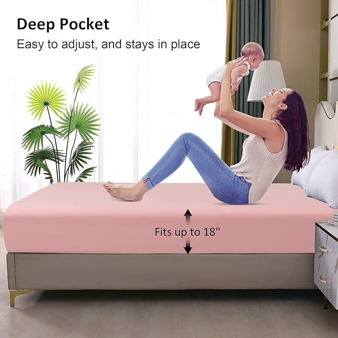 Waterproof Mattress Protector Queen, Fitted Sheet Style Breathable Mattress - Image 4