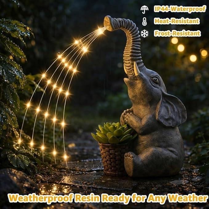 Lyeasw Solar Garden Decor Elephant Statues – Birthday Gifts - Image 4