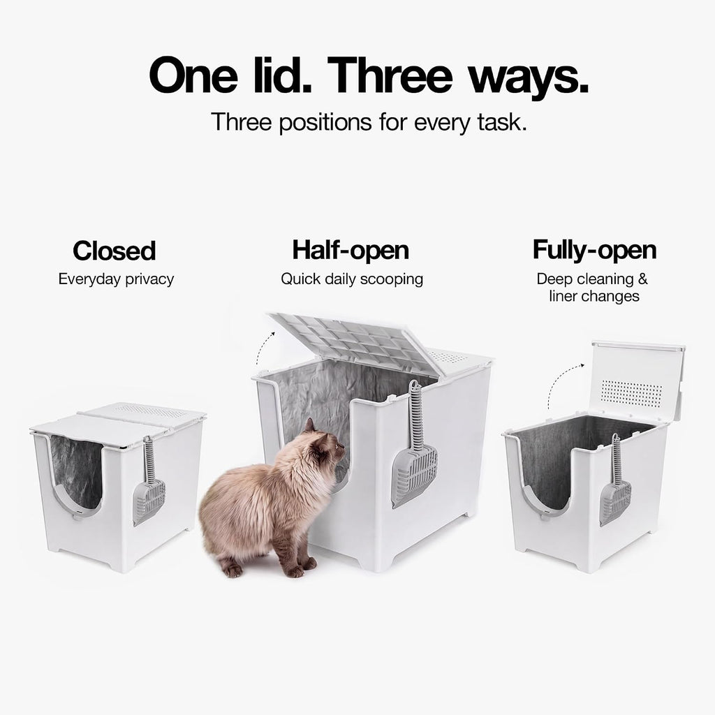 Modkat Flip Covered Litter Box, Front Entry, Gray