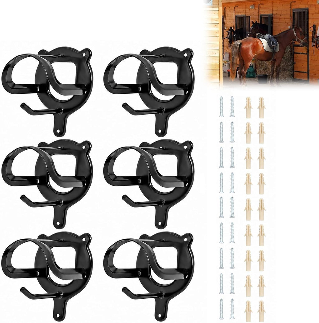12 Counts Horse Bridle Rack, Bridle Bracket Bridle Hooks with Tubes & Screw