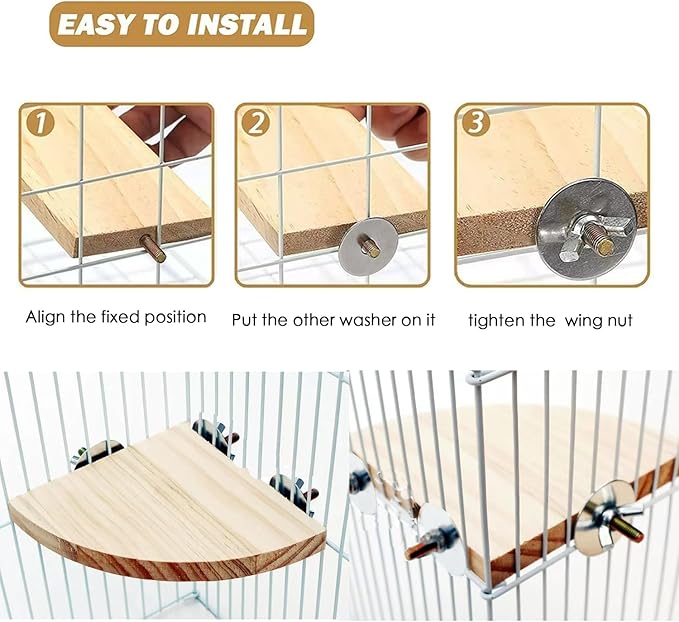 Bird Perch Platform Stand, Wood Perch Bird Platform Parrot Stand Playground - Image 3