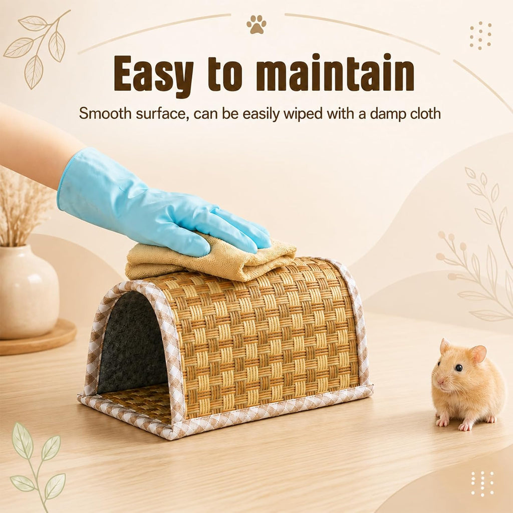 Large Woven Guinea Pig Hideout, Cooling Small Animal Bed for Small Pets