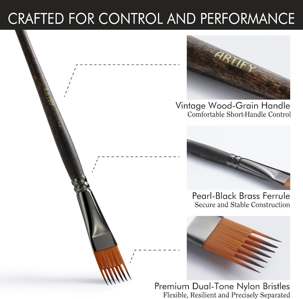 ARTIFY Grainer Brush Set, 5-Piece Flat Comb Paint Brushes