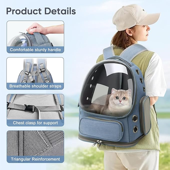 Cat Backpack Carrier, Breathable Cat Bubble Backpack - Image 6
